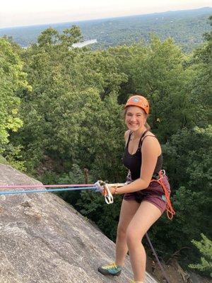 Lake Lure in the background. Smiles in the foreground.