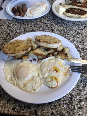 2 egg breakfast without meat and American fries.