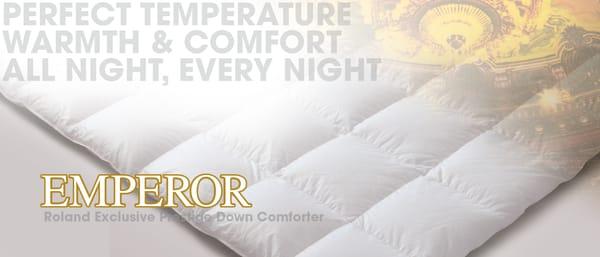 Roland Down Comforter, the softest down quality. Roland Emperor provides top quality of down which comes from Siberia.