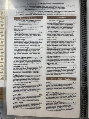 Omega Pancake House Menu