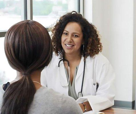 USA Fibroid Center Doctor looking at patient