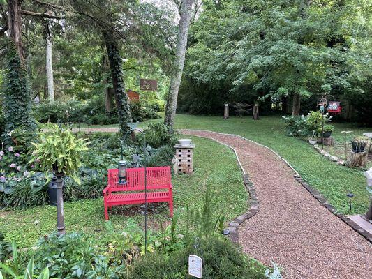 Garden path after a summer rain