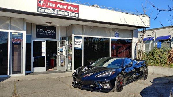 New C8 Corvette Convertible for LLumar window tint.