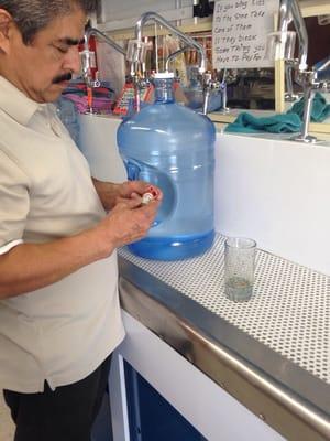 The owner gladly offered to show me the difference in pH levels for the Alkaline water and the regular filtered water.