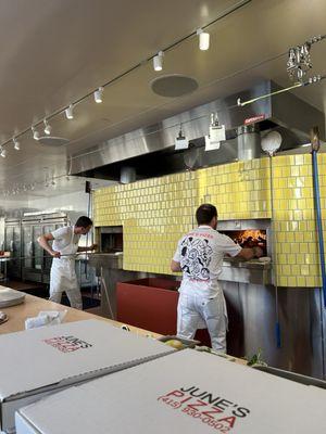 love the yellow pizza oven!