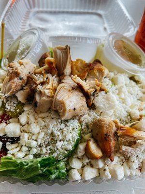 Grilled Chicken Salad with light chicken + extra feta cheese