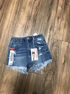 Stretch original  denim high waist shorts small medium and large