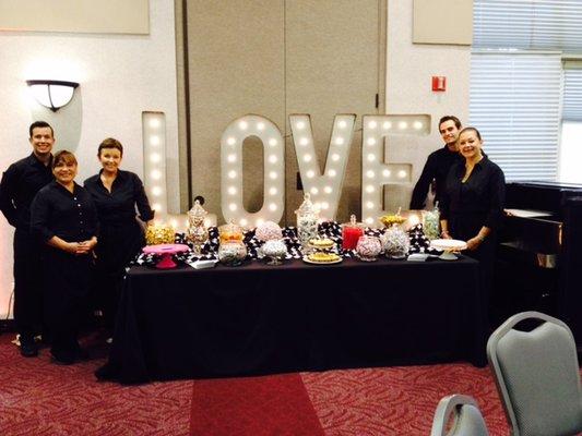 Set up of Candy table by the team