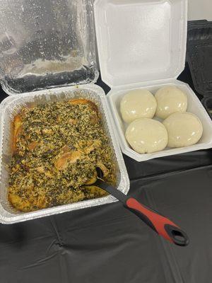 Egusi Soup and Extra Pounded Yam