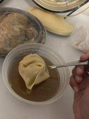 Wonton Soup comes with 4 huge ones