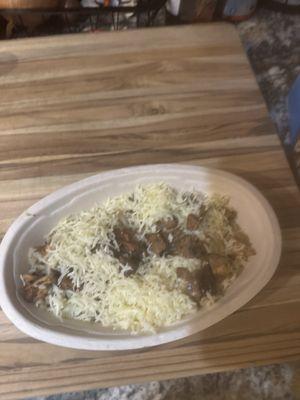 I paid for "Double meat" in my bowl but there's more cheese than anything else