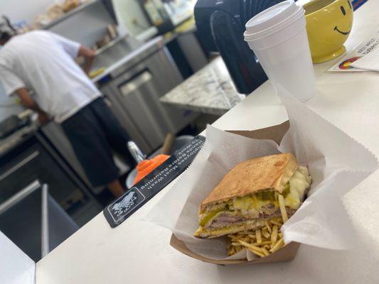 Half Cuban sandwich