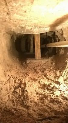 Pipe replacement of the Building drain trunkline excavate under home and install post and block per engineer.