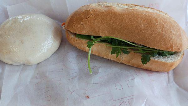 Char Siu bao and a traditional pork banh mi