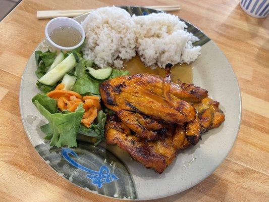 #1 Grilled Caramel Chicken Rice Platter