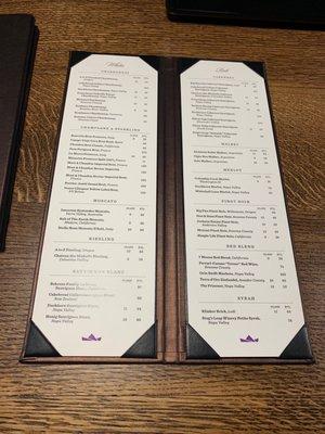 Drink menu