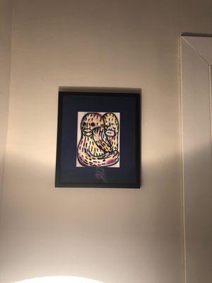 Navy colored matte, gallery glass, black frame