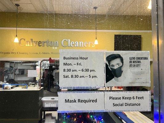 Calverton Cleaners Store Hours