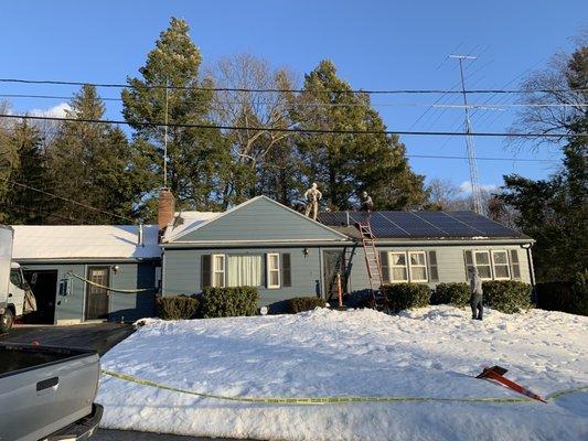 Replacing micro inverters on a snow covered roof