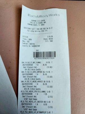 Our receipt