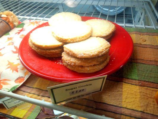 Classic sugar cookies, baked on site, available as part of the Buy 3 Get 3 Free deal.