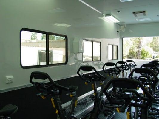 Cycling class trailer--talk about fitness on the go!