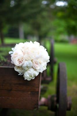 white roses, peony bouquet