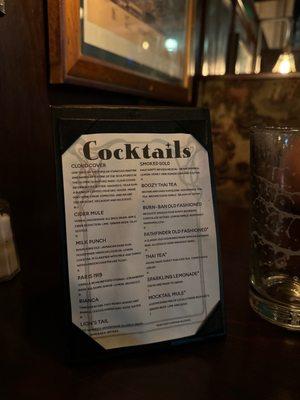 Cocktail Menu