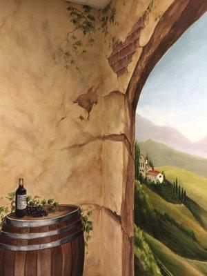 The wine barrel in the corner is one of our patient's favorites.