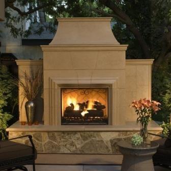 Outdoor fireplaces; pre-cast concrete or custom built