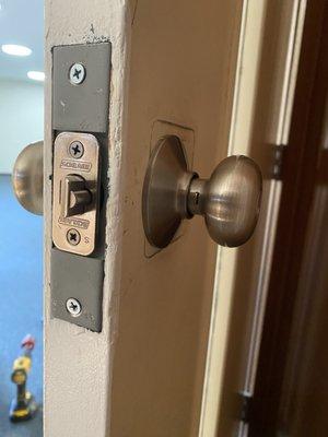 Replace Sargent Mortise Lock with conversion plate and knob