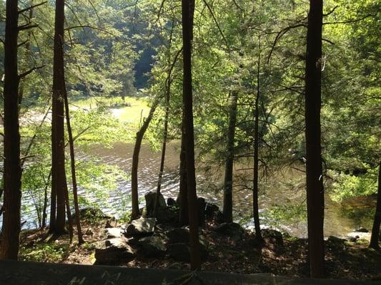 View of the lake from a deck en route to the beach.