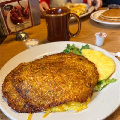 The "supreme" German Pancake with eggs, cheese and bacon