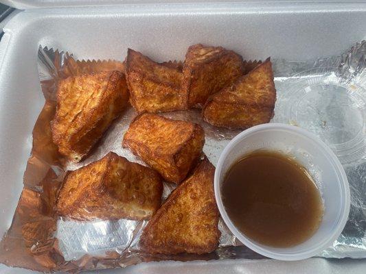 Fried cheese with a spicy guava sauce