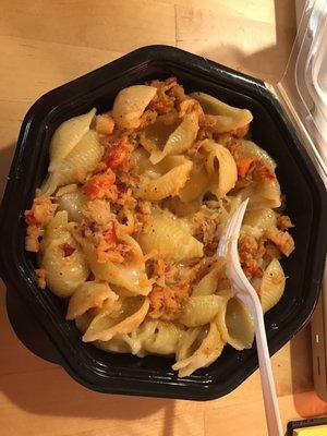 Lobster mac and cheese. So delicious.