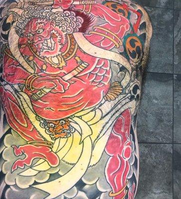 Japanese back piece / tattooed by Scotty Mac