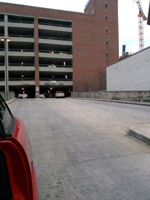 Parking deck entrance