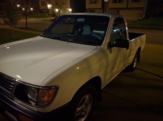 I had MACCO paint my 1996 Toyota Tacoma. The original paint was faded and the clear coat was gone. I took it to some other local collision s