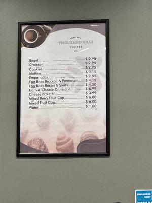 Snack menu