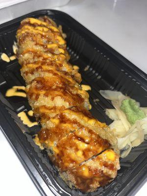 Deep fried sushi roll