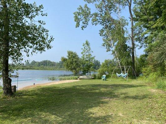 Lakeside beach area