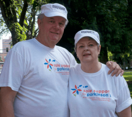 Owners Dave and Linda at the annual Parkinson's Sole Support fundraiser.