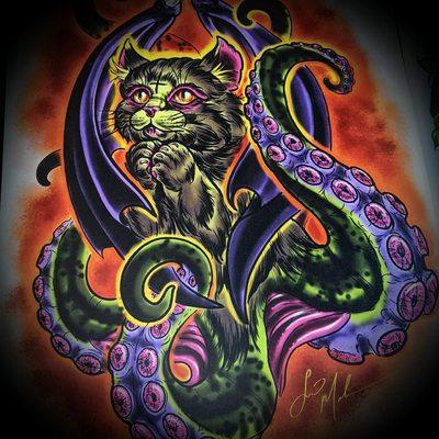 Cathulu Digital painting by Owner Serina @twiggytattooer