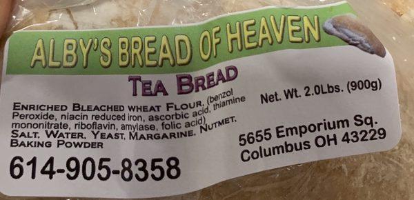 Tea Bread.  Not sure if nutmet is the same as nutmeg ?  The nutmet is hardly noticeable.  This bread is fantastic when toasted with butter