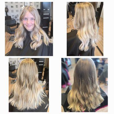 Before & after beautiful blonde blend