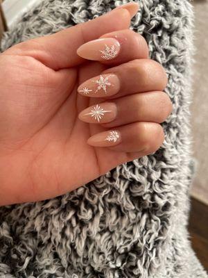 Rose gold color with snowflakes