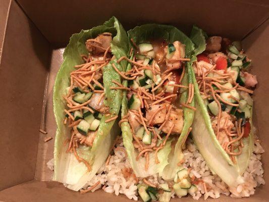 Teriyaki chicken lettuce wraps