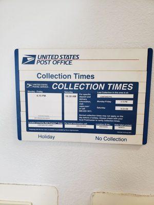 Collection times