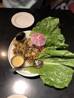 Lettuce wraps as an appetizer. SO GOOD