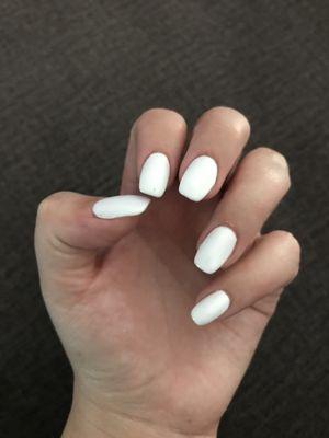 White squoval with gel finish